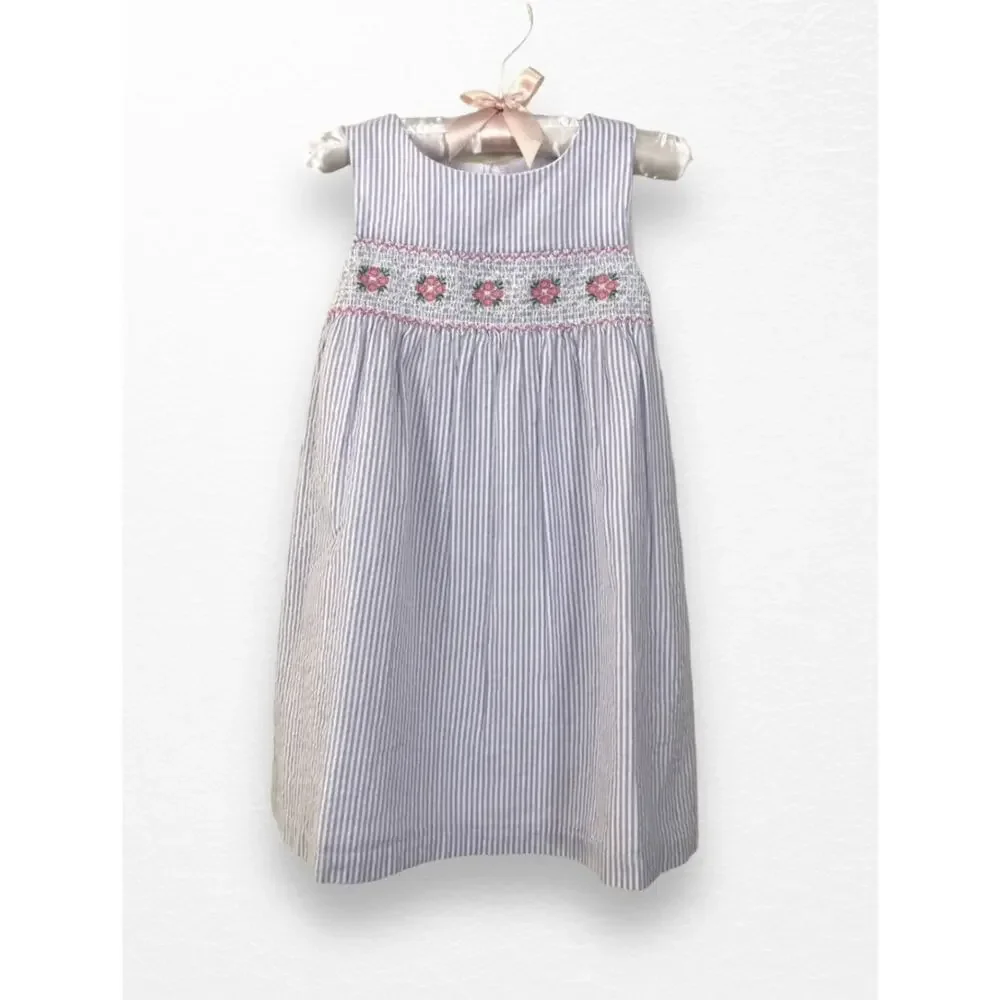 NEW Lilac Embroidered Seersucker Dress, Size 3 - Picture 8 of 8